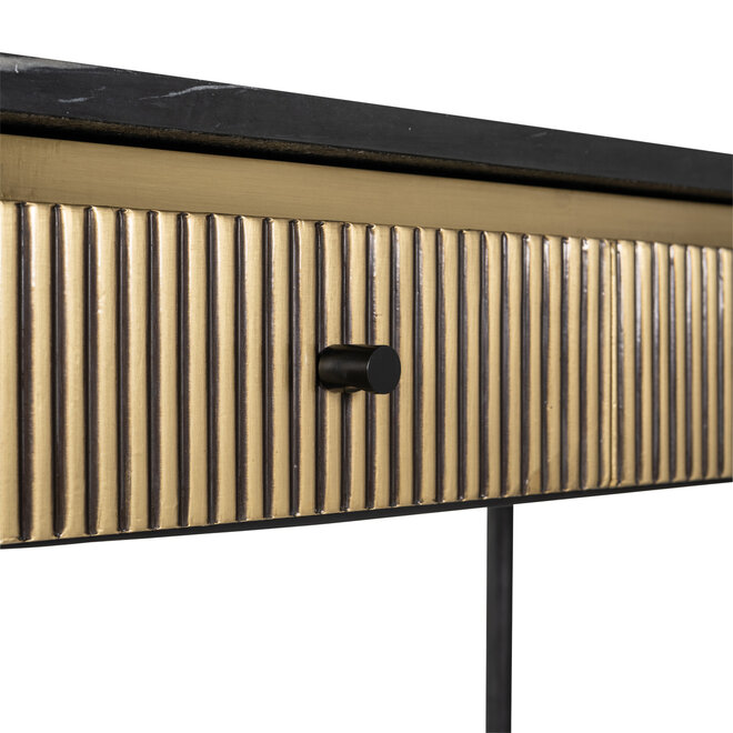 Console Ironville gold 2-drawers