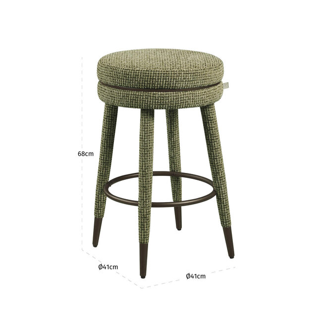 Counterstoel Tenashar green blockweave swivel