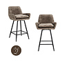 Counterstoel Linsey niagara stone swivel (Set of 2)