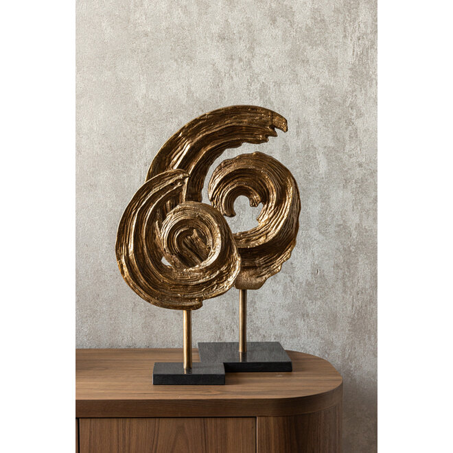 Decoratief object Swirl brass antique