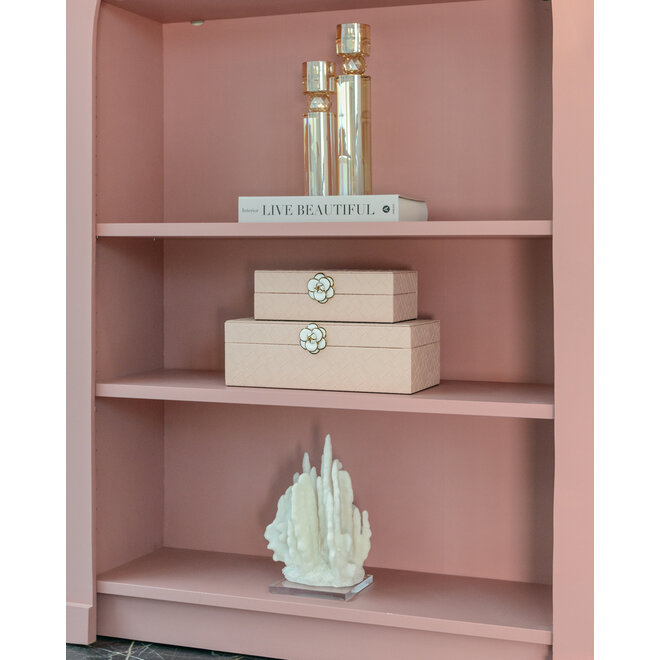Decoratief object Lilly white coral look