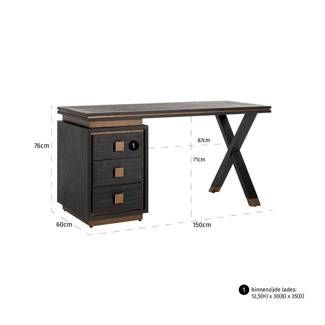 Bureau Hunter black rustic