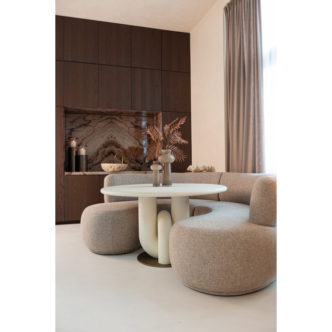 Eetkamer bank Sorrobon cayenne brown round (Set of 2)