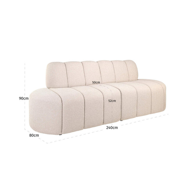 Eetkamer bank Landmark lodge desert straight - fully upholstered (Set of 2)