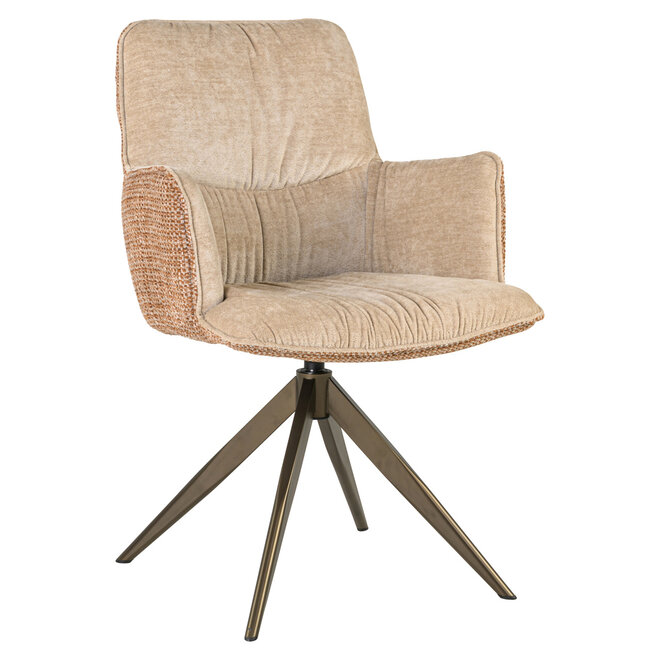 Eetkamerstoel Chase ginger jacquard swivel