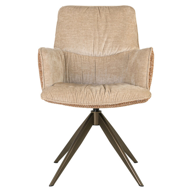 Eetkamerstoel Chase ginger jacquard swivel