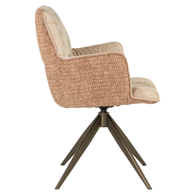 Eetkamerstoel Chase ginger jacquard swivel