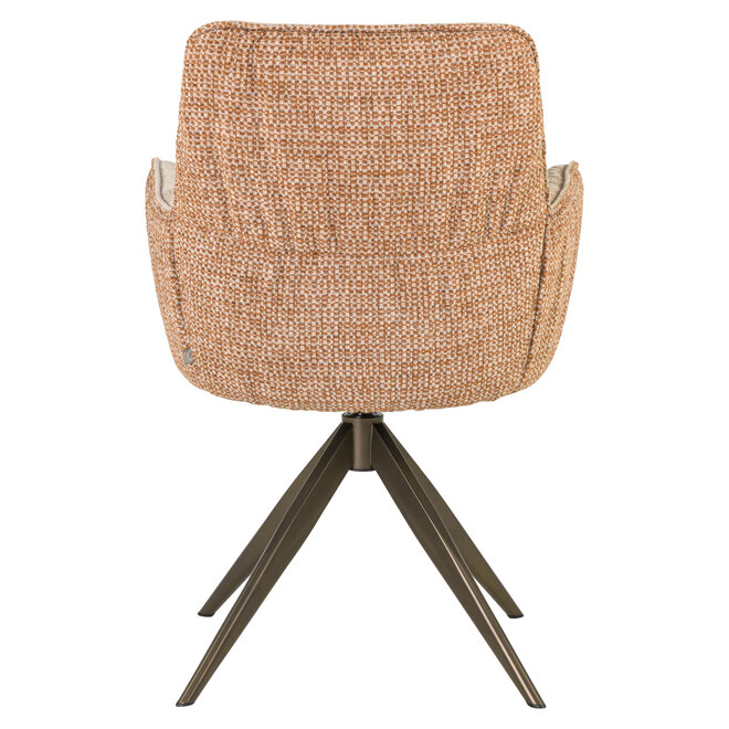 Eetkamerstoel Chase ginger jacquard swivel