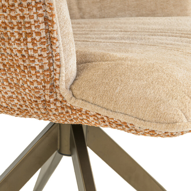 Eetkamerstoel Chase ginger jacquard swivel