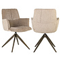 Eetkamerstoel Chase cream blockweave swivel