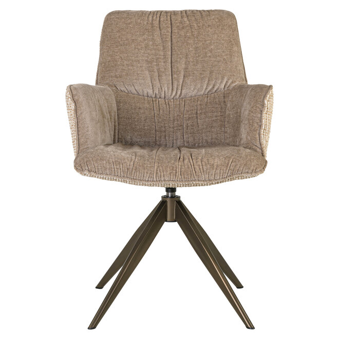 Eetkamerstoel Chase cream blockweave swivel