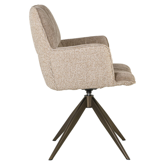 Eetkamerstoel Chase cream blockweave swivel