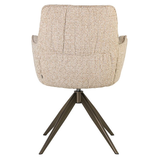 Eetkamerstoel Chase cream blockweave swivel