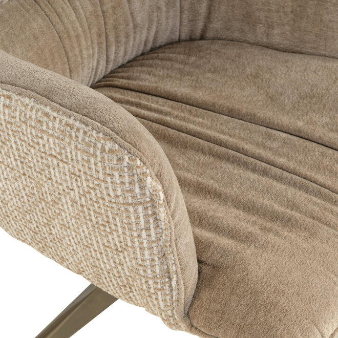 Eetkamerstoel Chase cream blockweave swivel