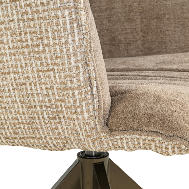 Eetkamerstoel Chase cream blockweave swivel