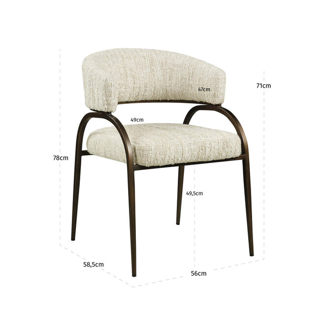 Eetkamerstoel Charda beige angora