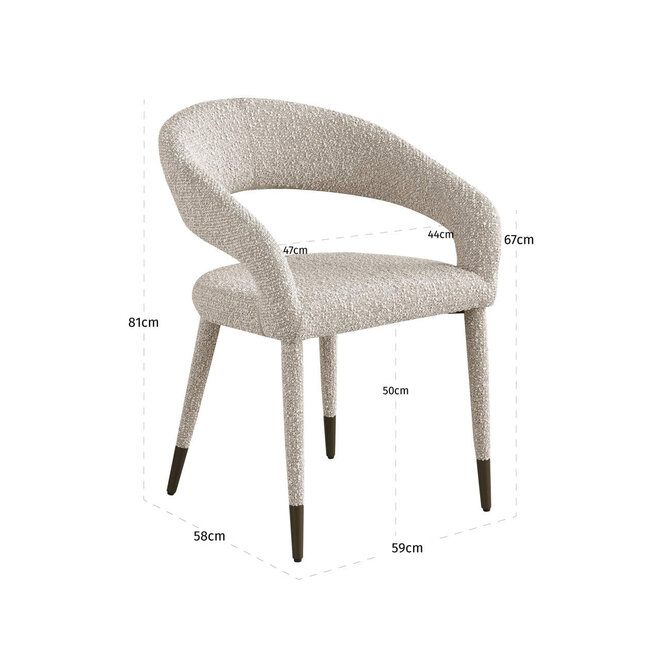 Eetkamerstoel Gia natural chunky