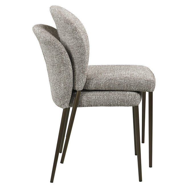 Eetkamerstoel Stacker earth tweed fire retardant (Set of 2)