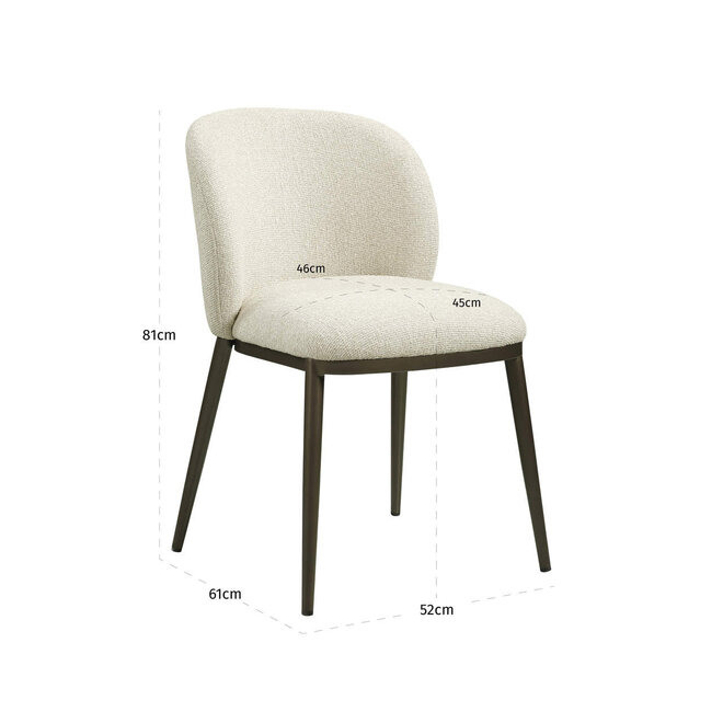 Eetkamerstoel Gandy biscotti fire retardant