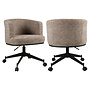 Eetkamerstoel Rochenne mocca linear swivel on wheels
