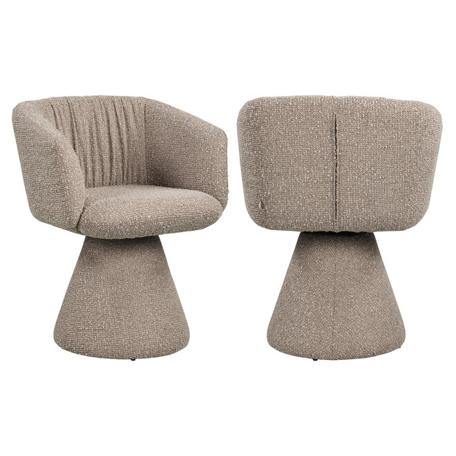 Eetkamerstoel Madeline mocca chunky swivel