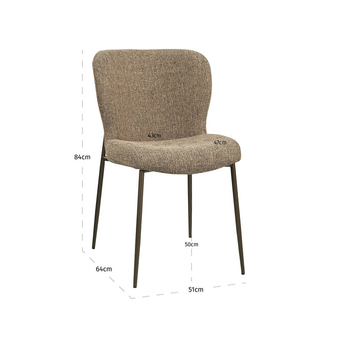 Eetkamerstoel Odarby brown tweed fire retardant (Set of 2)