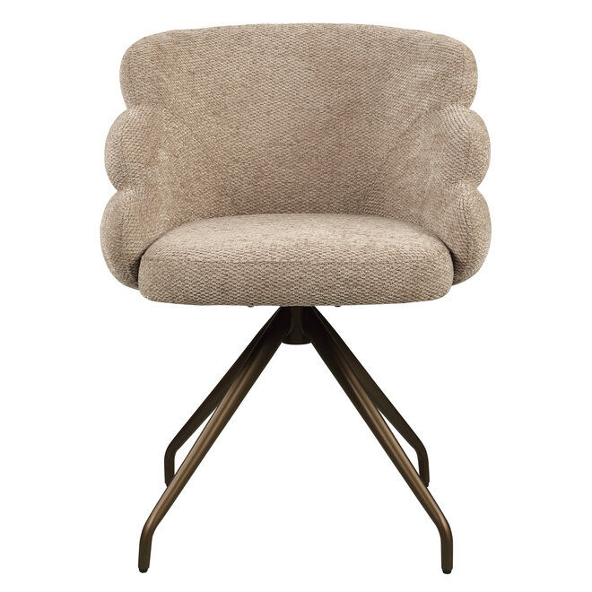 Eetkamerstoel Kayla mocca boldweave swivel