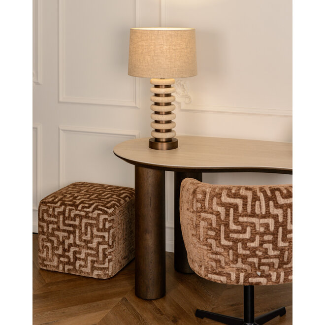 Eetkamerstoel Dinan brown labyrinth fire retardant swivel