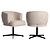 Eetkamerstoel Dinan cream tweed fire retardant - swivel