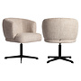 Eetkamerstoel Dinan cream tweed fire retardant - swivel