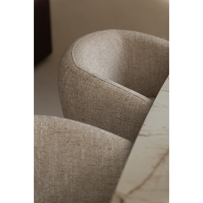 Eetkamerstoel Dinan cream tweed fire retardant - swivel