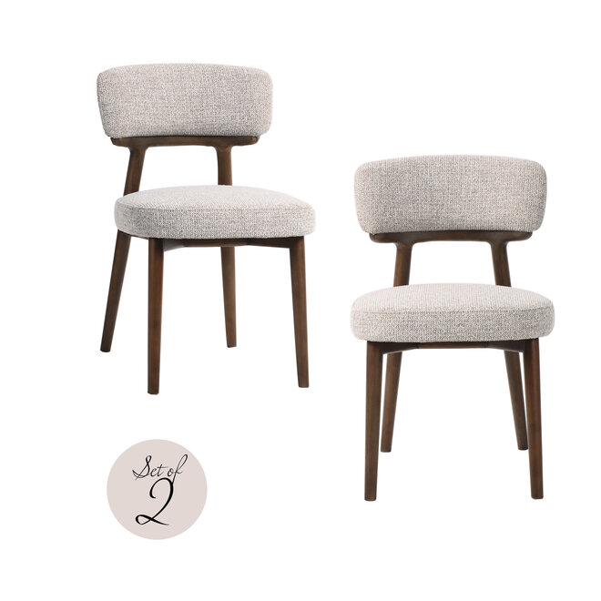 Eetkamerstoel Basker natural fancy fire retardant (Set of 2)