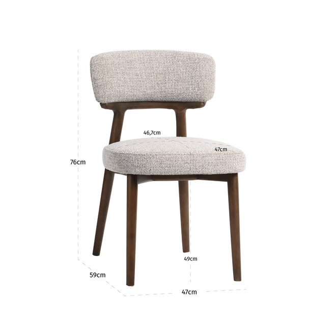 Eetkamerstoel Basker natural fancy fire retardant (Set of 2)