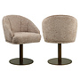 Eetkamerstoel Beverly mocca linear swivel