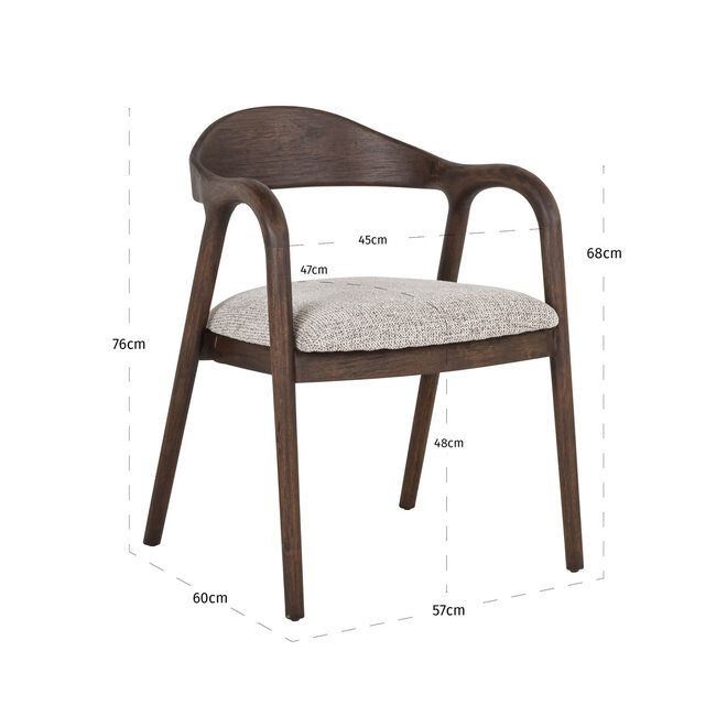 Eetkamerstoel Mihara mocca fancy fire retardant