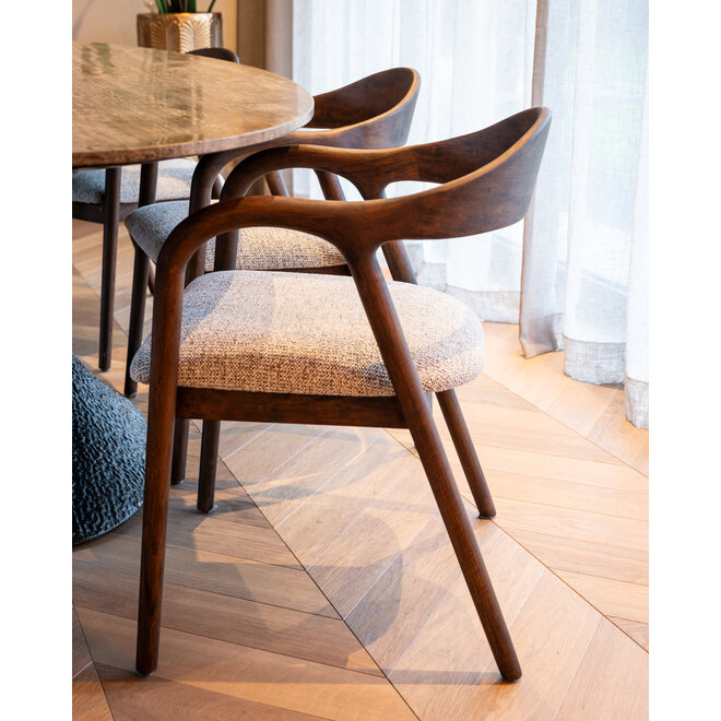 Eetkamerstoel Mihara mocca fancy fire retardant