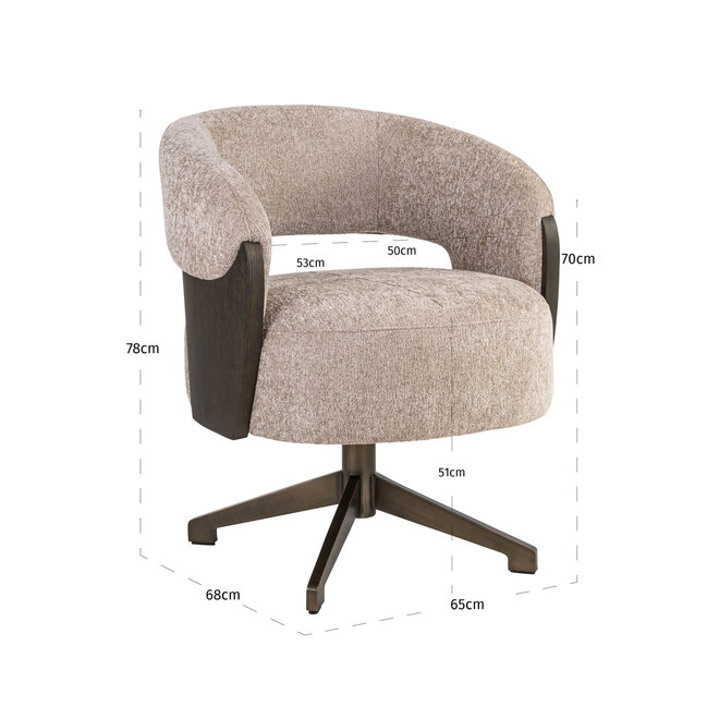 Eetkamerstoel Pollux be easy sand oak - swivel