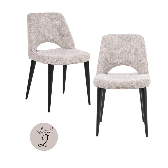 Eetkamerstoel Tabitha natural fancy fire retardant (Set of 2)