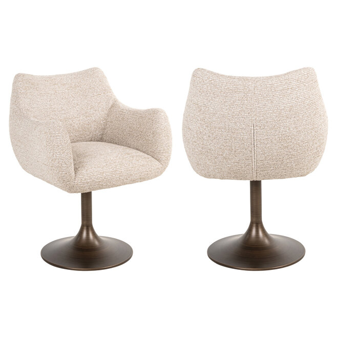 Eetkamerstoel Aldo natural linear swivel