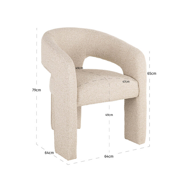 Eetkamerstoel Belle biscotti fire retardant