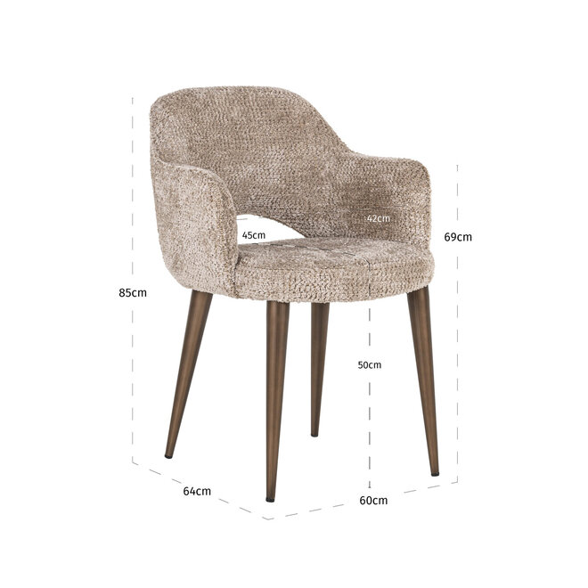 Eetkamerstoel Delphina lovely nature fire retardant