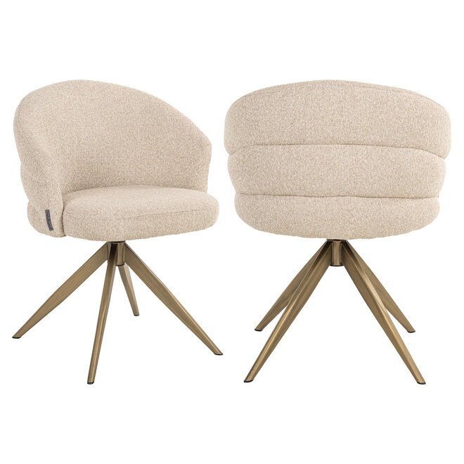 Eetkamerstoel Zendaya biscotti swivel fire retardant