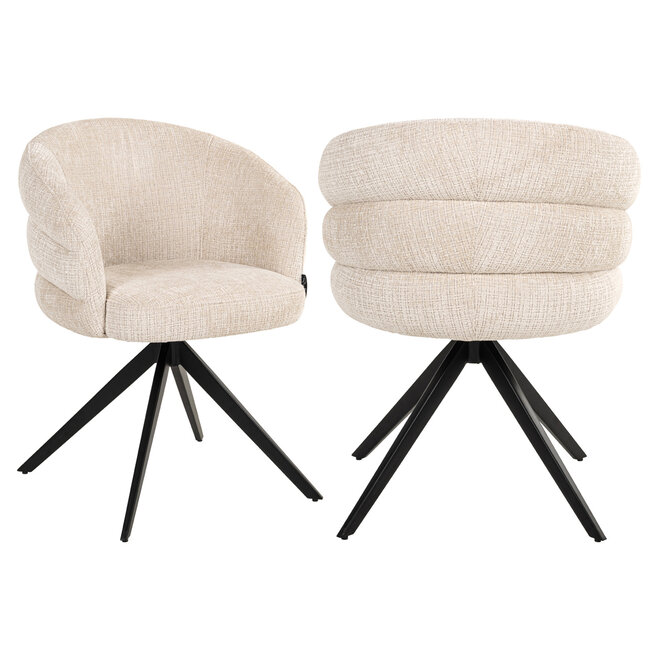 Eetkamerstoel Serenity niagara beige swivel fire retardant