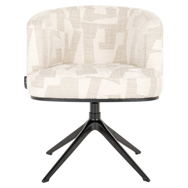 Eetkamerstoel Cheyenne beige graffic swivel