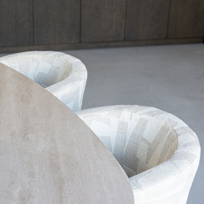 Eetkamerstoel Cheyenne beige graffic swivel