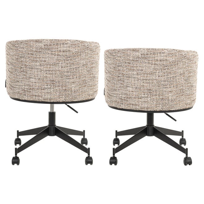 Eetkamerstoel Rochenne trendy nature swivel on wheels