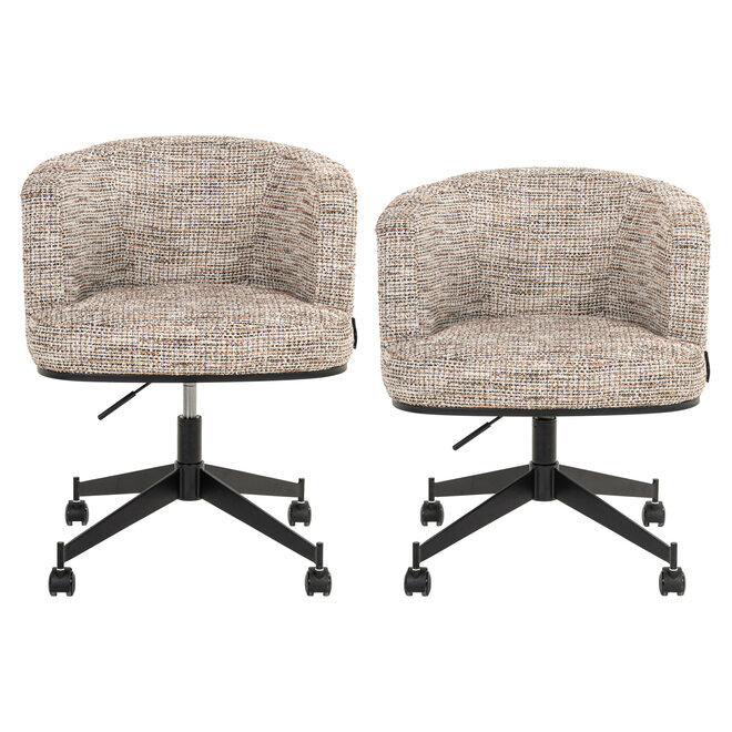 Eetkamerstoel Rochenne trendy nature swivel on wheels