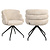 Eetkamerstoel Kayla cream unicorn swivel