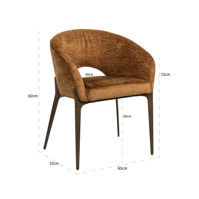 Eetkamerstoel Kenzi cognac fusion