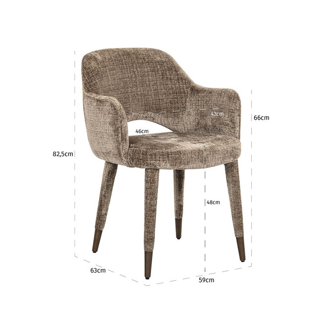 Eetkamerstoel Donnatella niagara stone fire retardant
